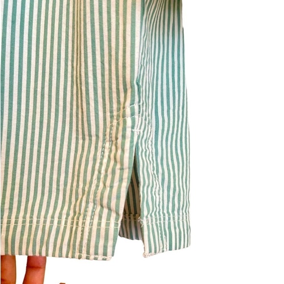 Free Assembly Women's Cold Shoulder Green Stripes Top Blouse ¾ Sleeves Size M - Picture 7 of 10